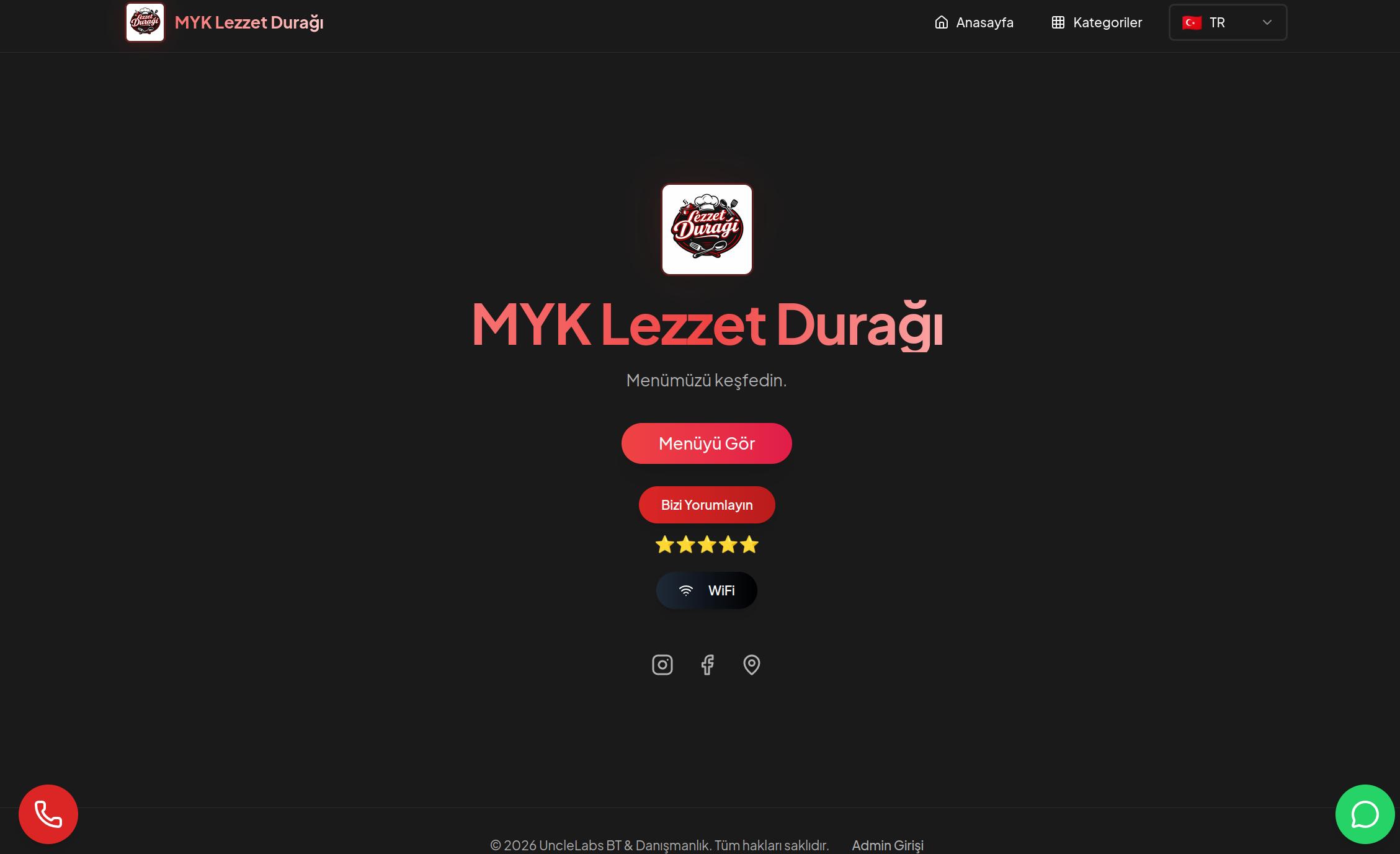 QR MENÜ: MYK Lezzet Durağı