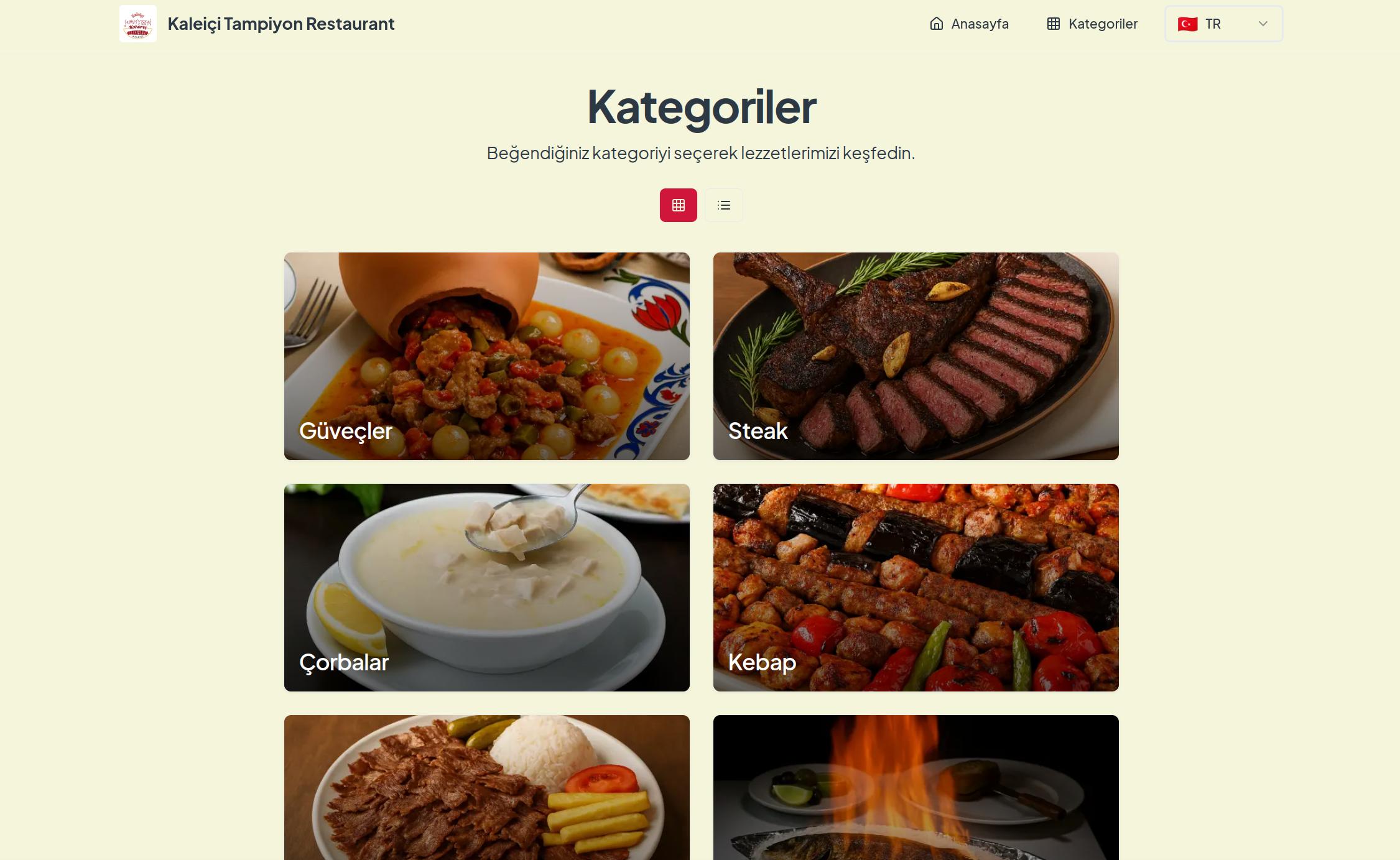 QR MENÜ: Kaleiçi Tampiyon Restaurant